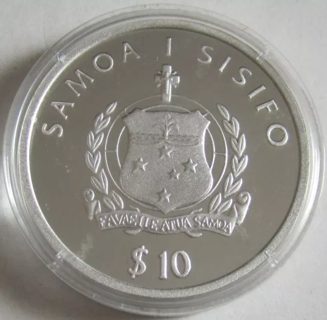 Samoa 10 Tala 2002 Euroeinführung Spanische Peseta 1 Oz Silber 2