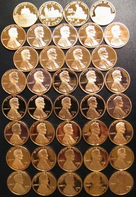 1976~2023 S Lincoln Penny Choice ~ Gem Proof Run 51 Coin Decade Set US Mint Lot