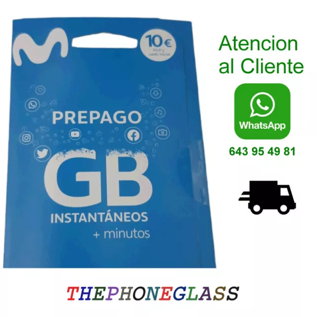 Tarjeta SIM Prepago MOVISTAR 10€ Saldo-NECESARIO IDENTIFICAR CLIENTE