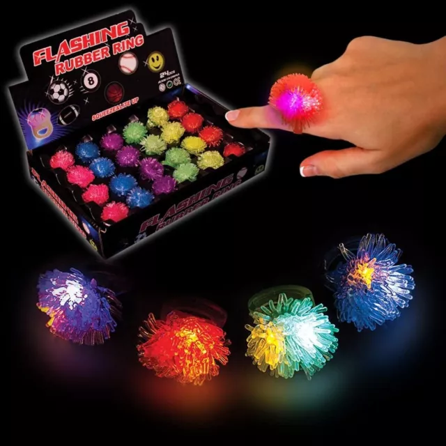 Windy City Novelties 24 pack LED Light Up Porcupine Spike Rings