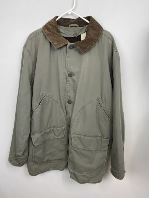 VTG Woolrich Barn Coat Mens XL Brown Green Field Chore Canvas Blanket Lined CS
