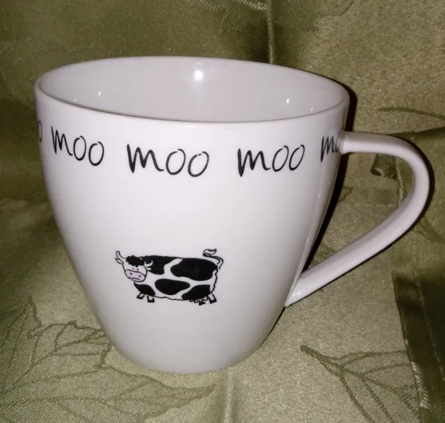 Rare Farmyard Coffee Tea Mug Cup Cow Sheep Moo Baa White  Excellent Condition