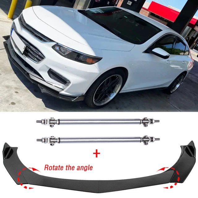 Carbon Fiber Front Bumper Lip Splitter Spoiler + Strut Rods For Chevrolet Malibu