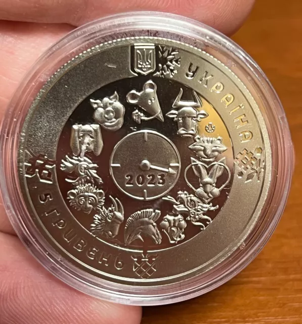 YEAR of the CAT (Rabbit) Ukraine 2022 Coin 5 Hrivnia Oriental Lunar Calendar