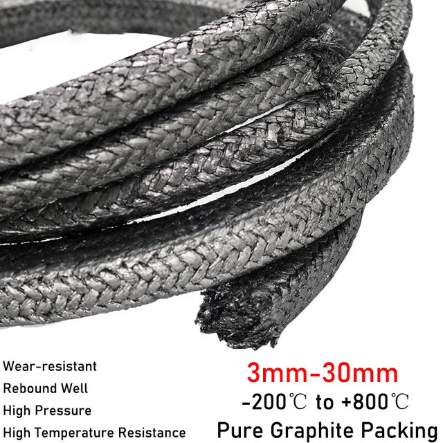Imballaggio ghiandola quadrata 3 mm-30 mm guarnizione corda corda pura grafite per stelo albero pompa