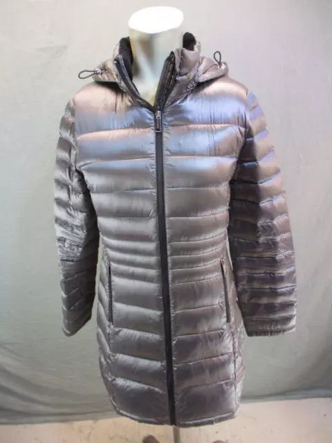 Andrew Marc Size S Womens Gray Packable Insulated Down Hooded Parka Coat 7GR563