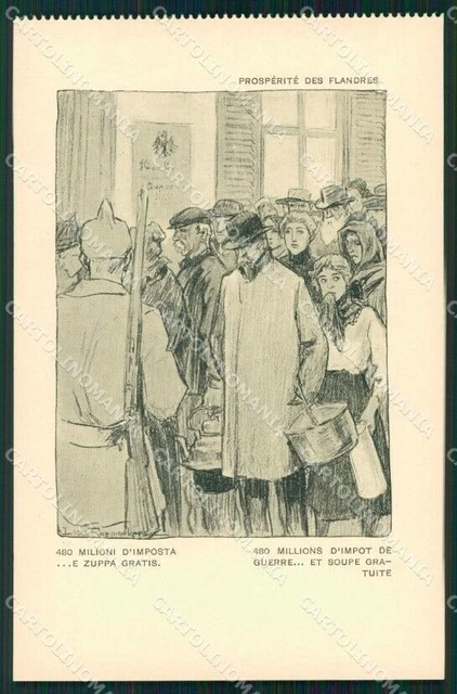 Militari Propaganda WW1 WWI Anti German Louis Raemaekers cartolina XF8393