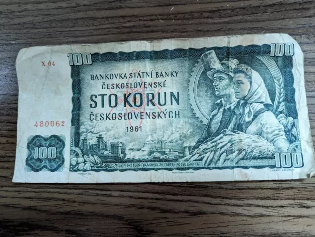 Czechoslovakia 100 korun 1961 Banknote, circulated ungraded