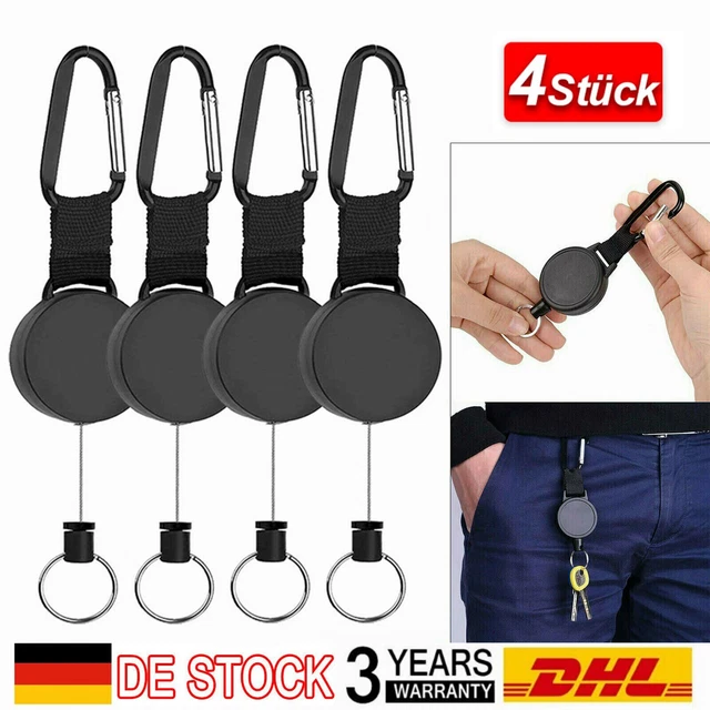 4x Schlüsselrolle Schlüsselanhänger-Jojo "Anchor Key" mit ausziehbarem Stahlseil