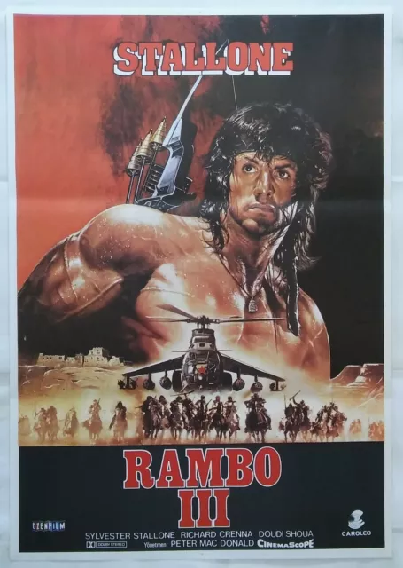 Rambo III 1988 Sylvester Stallone Vintage Movie Poster