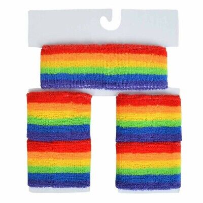 NEW Pet Rainbow Sweat Band and Head Band Set by Boots & Barkley for Photo Shoot