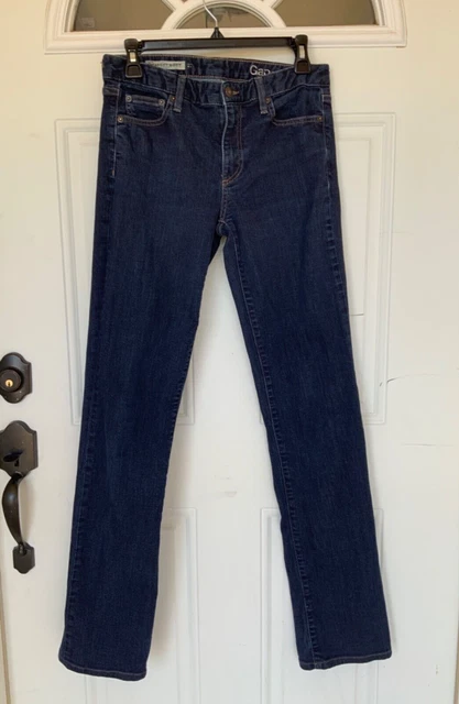 Mens boys Gap 1969 blue jeans Sz 27 Tall perfect boot dark denim wash