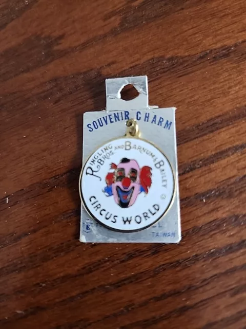 Vintage Ringling Bros Barnum Bailey Circus World Enamel Charm VHTF New on Card