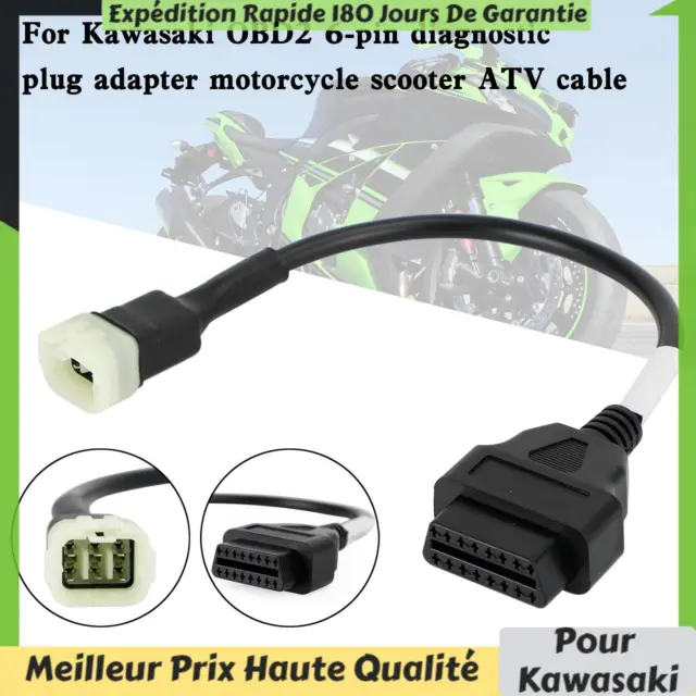 Adaptateur de prise de Diagnostic OBD2 à 6 broches, pour câble de Kawasaki ATV