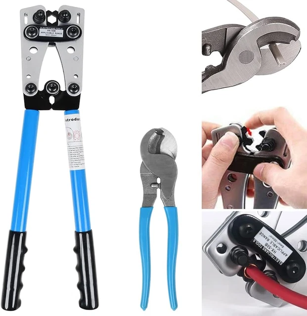 Kit Sertissage Cosses De Batterie - Pince Ergonomique + 60 Cosses Cuivre + Gaines Thermo