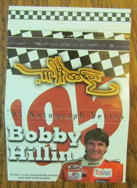 Nascar Racing Car Driver Bobby Hillin Matchbook Cover Empty 1995 Matchcover -D4
