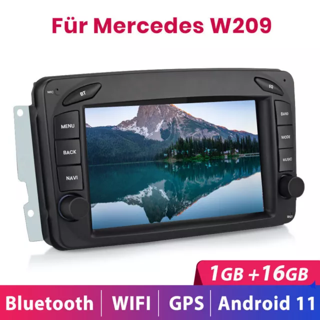 Autoradio 32G 7" HD RDS GPS Android12 DAB + per Mercedes Benz Classe C W203 W209