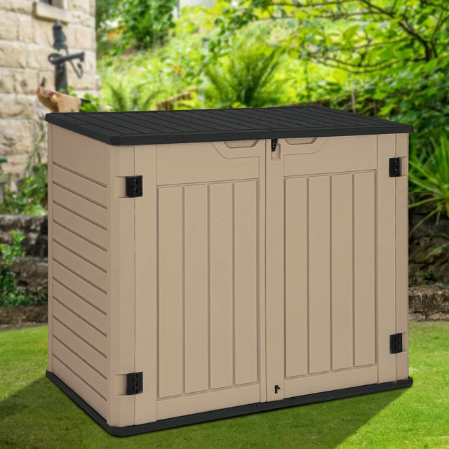 OUTDOOR STORAGE SHED Resin Lockable Garden Backyard Tool Organizer