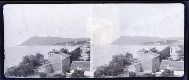 FRANCE Toulon ou Menton 1932 PHOTO NEGATIVE Plaque de verre Vintage VBn4