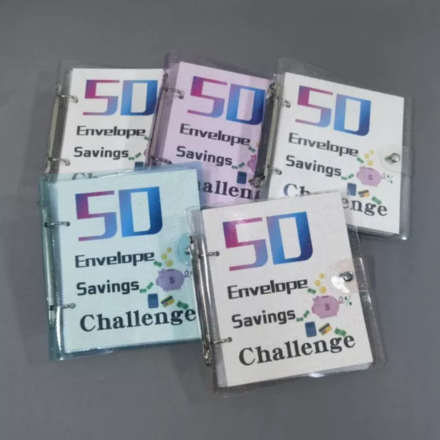 PU 50 Envelope Challenge Binder with Cash Savings Challenges Book  Lovers