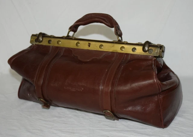 vintage HEBAMMENTASCHE Lancaster Paris - Handtasche echt Leder Damen Arzttasche