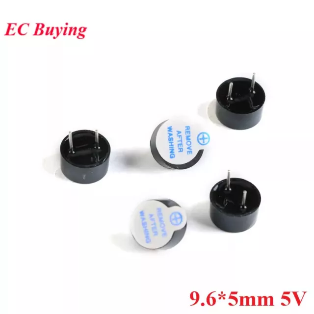 5PCS 5V Active Buzzer Alarm Speaker MINI 9650 Ultra-thin Plastic Tube TMB9650