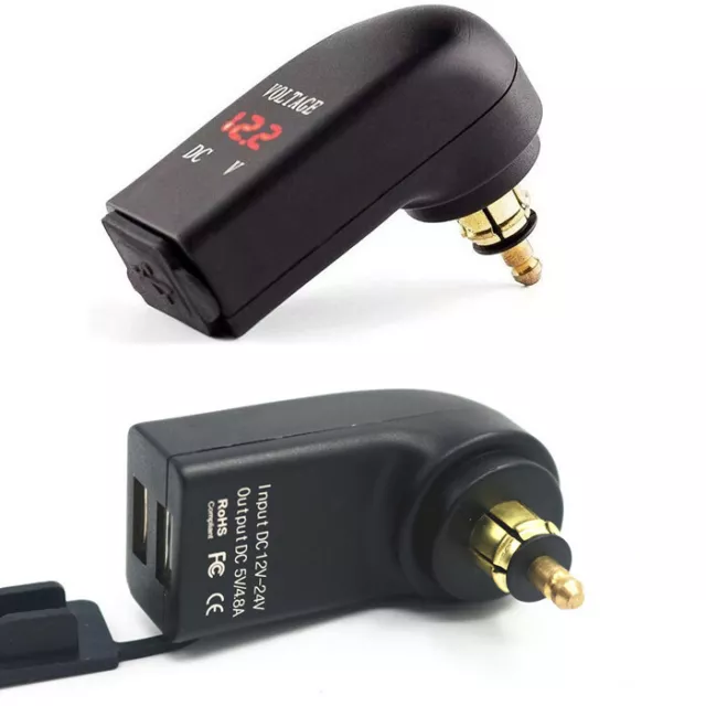 Acheter Adaptateur d'alimentation étanche double USB, voltmètre LED, prise  DIN pour moto BMW Triumph Hella