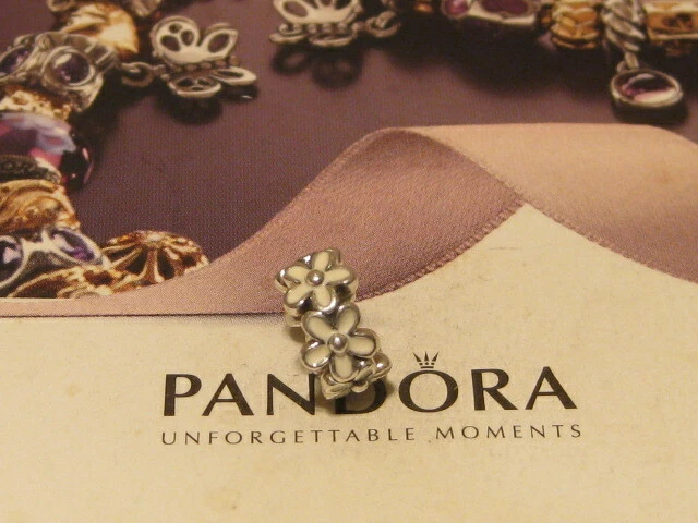 Pandora White Daisy Flower Spacer Charm Flower Charm Pandora