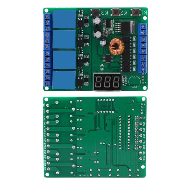 4 CHANNEL RELAY Module Four-Way Relay Module Programmable Trigger Delay ...