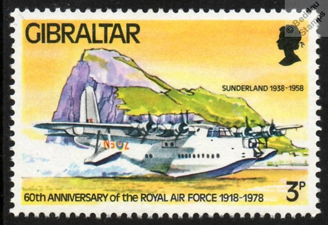 RAF SHORT SUNDERLAND S.25 Flying Boat Seaplane Aircraft Stamp (Gibraltar)