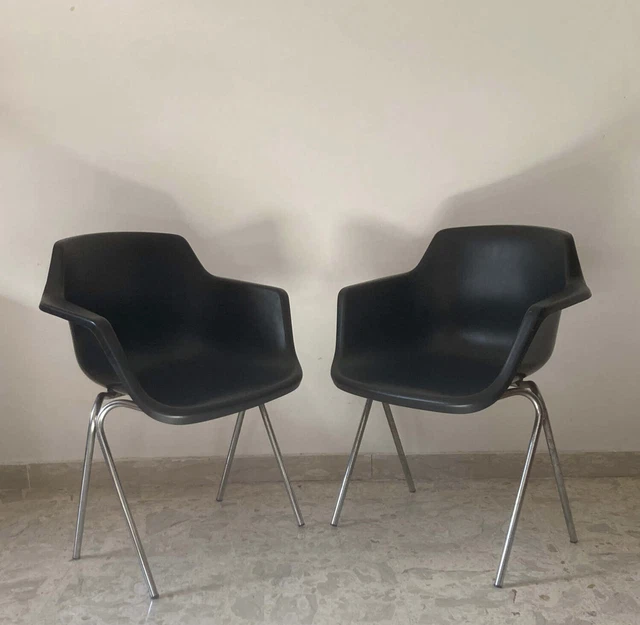 2x Sedia Design Vintage Vitra Knoll DAX Herman Miller Eames Armchair Robin Day