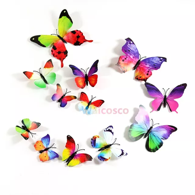 12 pcs 3D Butterfly Wall Stickers Art Decal Home Room Decorations Decor Kids G/S