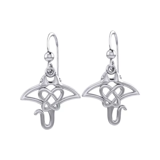 Manta Ray Keltisches Herz 925 Sterlingsilber Ohrringe Von Peter Stone Schmuck