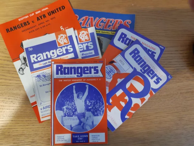 Glasgow Rangers Home Football Programmes