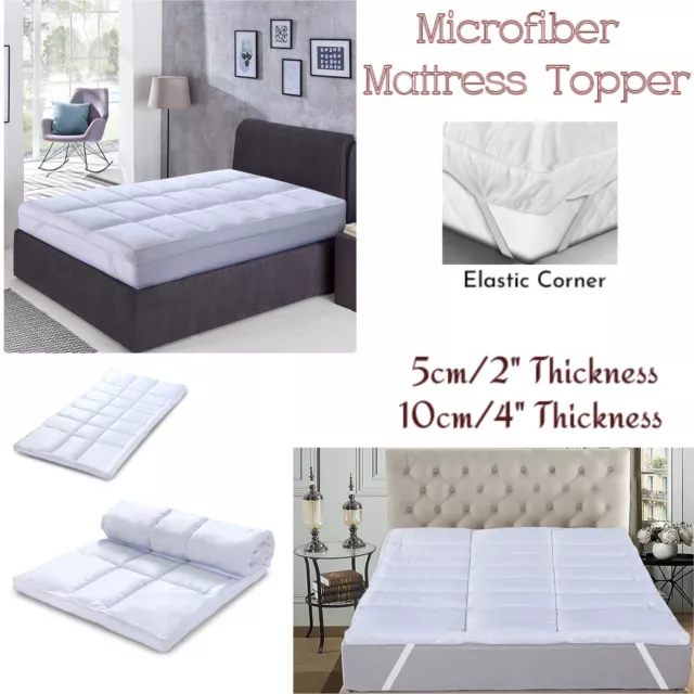 MicroFibre Mattress Topper/Pad Luxury Hotel Quality Topper 5cm&10cm in all Sizes