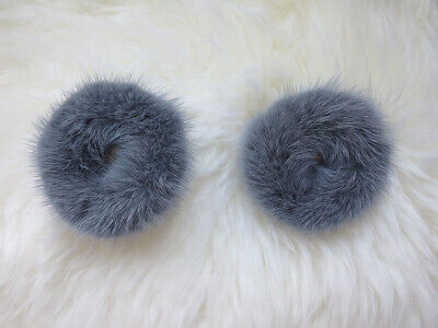 2pcs of 100% real mink fur hair scrunchy /ponytail holders/hair band 50%off 2th