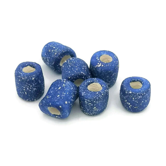 Handmade Ceramic Tube Beads Jewelry Making, 7 Pcs Clay Macrame Beads Large Hole