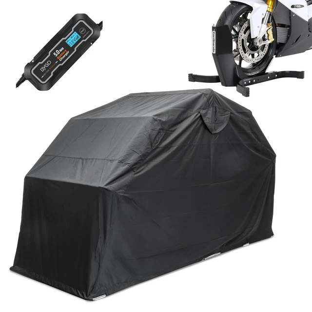 Garage Tente Pliable XXL Pour Moto - Protection Pluie, UV, Saleté (338x138x188cm)