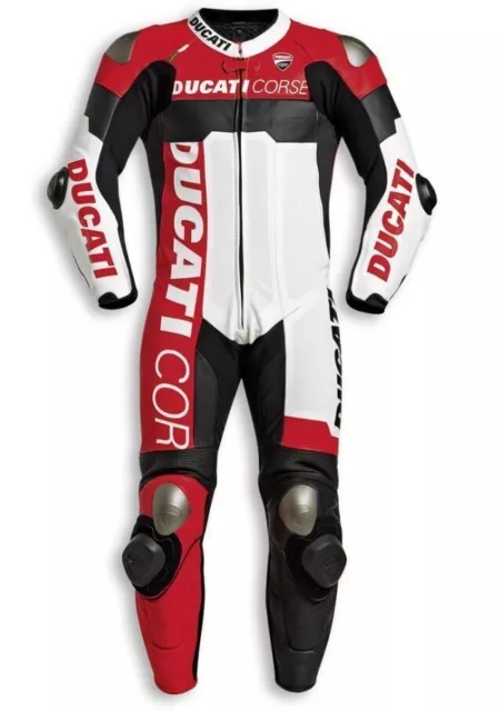 Ducati Corse New 1 & 2 Piece Motorbike Motorcycle Racing Cowhide Leather Suit