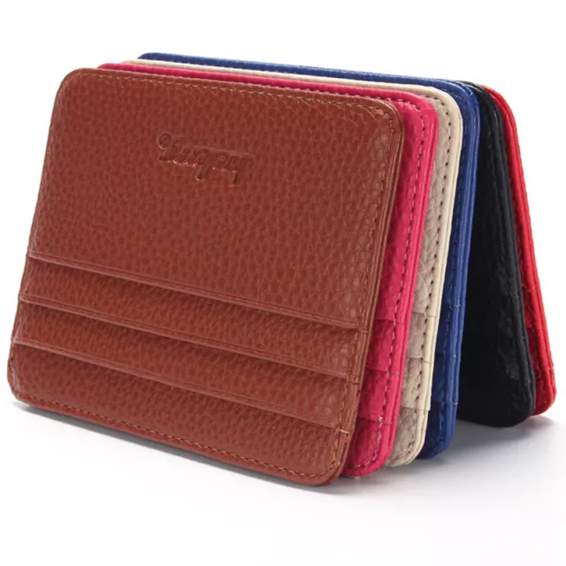 Mens Womens Wallet PU Leather Slim Small ID Credit Card Holder Purse Pocket Bag