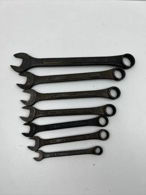 Vintage S-K Tools Metric Combination Wrenches - Lot of 7 - 9/12/13/14/15/17/19mm