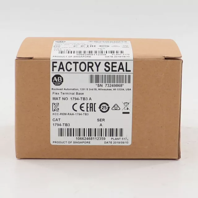 Allen-Bradley 1794-TB3 Flex Terminal Base Module Factory Sealed New 1794TB3