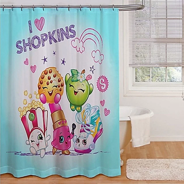 Shopkins "I Love Shopkins" Microfiber Shower Curtain - 72" by 72" - Apple Blosso