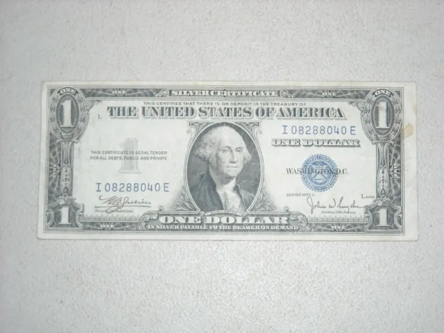 1935 A One Dollar Silver Certificate ERROR Off Center Cut CRISPY FEEL