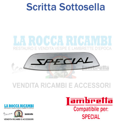 TARGHETTA POSTERIORE SELLA SCRITTA STEMMA PER LAMBRETTA SPECIAL 125 SX X 150 200 