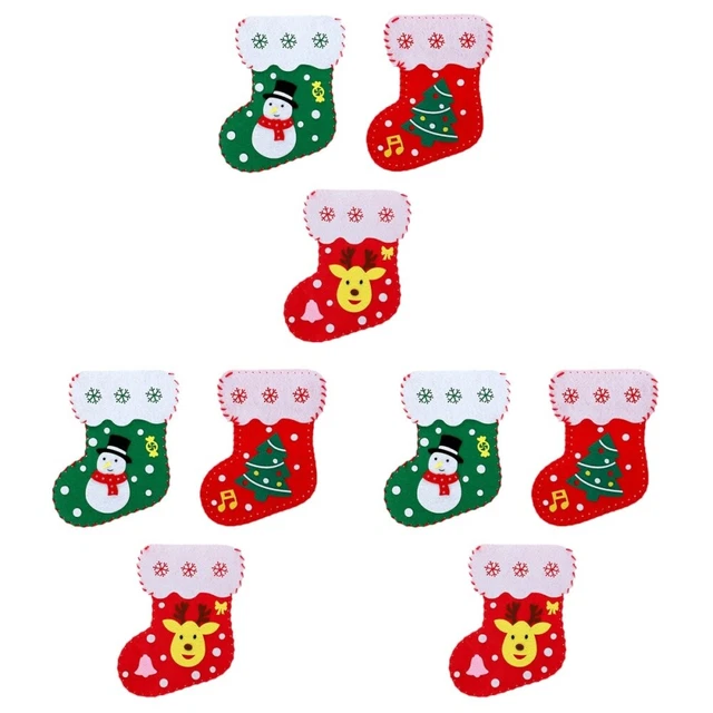 9 piezas Kits de costura suplementaria para niños Navidad bolsos de regalo