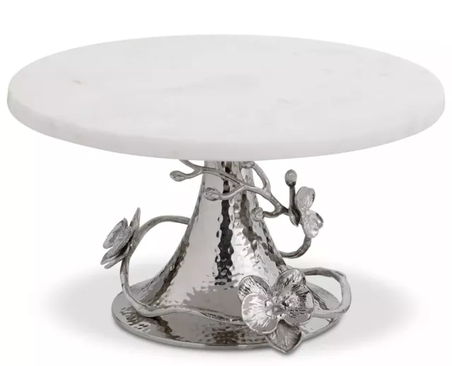 Michael Aram White Orchid Marble Cake Stand 111861 New