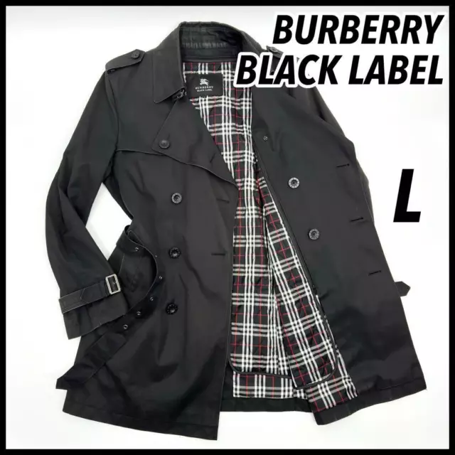Nova Check Trench Coat With Liner Men size L Burberry Black Label