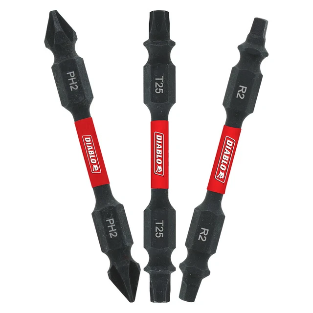 Diablo DDEV25-S3 Assorted Pack Double-Ended Square and Torx Drive Bit 2-1/2 in.