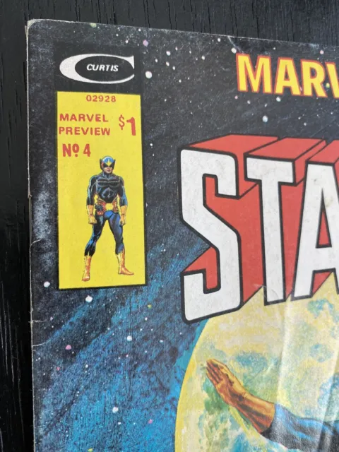 MARVEL PREVIEW #4 KEY ORIGIN / 1ST STAR-LORD (Guardians Galaxy) Magazine 1976 2